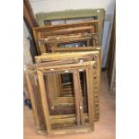 A large collection of 19th Century Gesso-edged frames in various states of repair