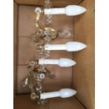 A pair of crystal wall lights sconces