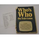 A copy of "Who's Who in Television" (A fully illustrated guide to a thousand of the best known faces