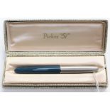 A Parker '51'  petrol blue and stainless steel, in original box
