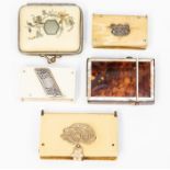 Four various 19th Century vesta cases, three book shaped - the larger bone with central gilt metal
