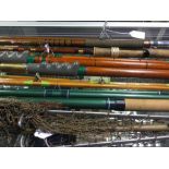 Angling interest: a selection of four US made glass fibre fishing rods: an Actio 13ft Coarse Rod: