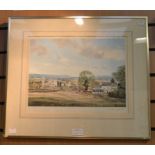 Two 1970's signed Barnfather prints of Derbyshire village scenes