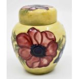 A circa 1950's Moorcroft small ginger jar, yellow ground with crazing