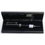 A Mont Blanc 4810 fountain pen with 14ct gold nib and numbered 585, in fitted black case with