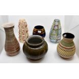 Collection of vases, mid 20th century West German and Italian