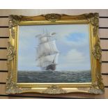Late 20th Century oil on canvas Spanish galleon by Peter, l.r.