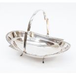 An Art Deco raised serving dish with handle, Sheffield 1930 TT & Co, weight 14.23 ozt approx