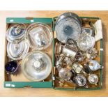 A collection of silver plate/EPNS/white metal including pair of entrée dishes and covers, circular