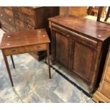Small mahogany Victorian sideboard, one top drawer above two cupboard doors, along with an Edwardian