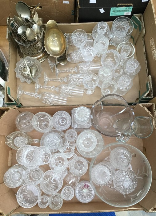 A collection of cut glass wares including; Tutbury ware with items being; vases, champagne glass,