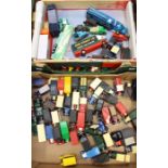 Diecast collection of vehicles including Corgi, Lledo, Matchbox (3 boxes)