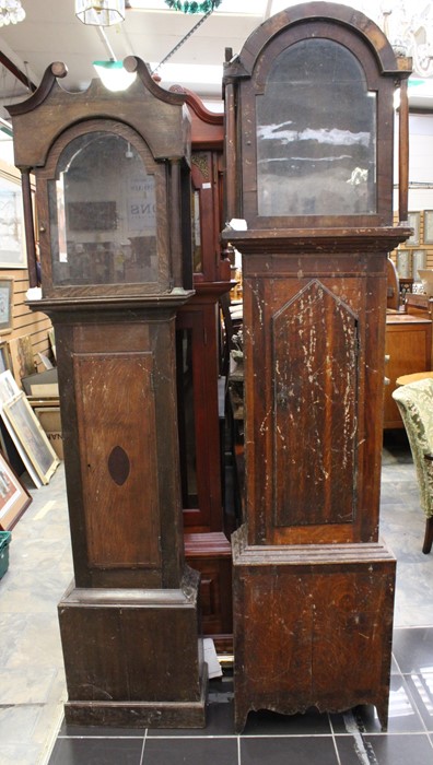 A 19th century mahogany longcase frame; another similar