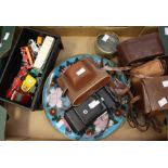 A collector's lot including various vintage dinky toys and camera including Goerz Frontar (cased);