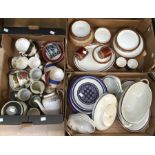 Harlequin cups and saucers (x6), Poole dinner set, Edwardian dinnerware, coffeepots etc (three