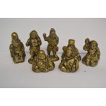 Seven bronzed Chinese deities