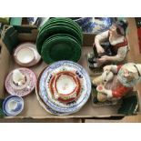 A mixed lot of British ceramics to include: two pink lustre cups & saucers, a Gaudy Welsh small jug,
