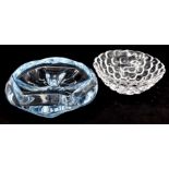 Four studio glass Orrefors of Sweden glass bowls