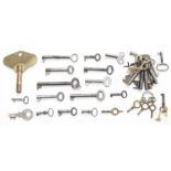 A small quantity of assorted keys, 19th Century and later