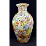 A multi coloured Murano glass vase