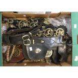 A collection of antique, vintage and modern horse brasses including Star Motif, open rosettes