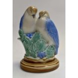 Poole pottery Love birds 808 designed by Harry Brown, marked to base, aprox 20 cm tall Condition: No