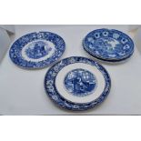 A group of early nineteenth century blue and white transfer printed ceramics, circa 1810-40.