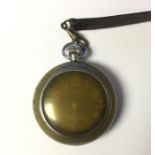 WW2 British Army Pocket Watch by Waltham. Black dial with luminous Arabic numerals and separate