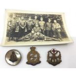 WW1 British Royal Army Medical Corps Sweetheart Brooches x 3 (One in Sterling Silver mount) and a
