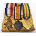 WW1 British Royal Marines Light Infantry Medal group consisting of 1914-15 Star, British War