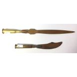 WW1 British & WW1 French Trench Art Bullet Letter Openers. The first is made from a Lebel Rifle