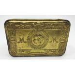 WW1 Princess Mary's Gift Tin 1914. No contents. Good original gilt finish intact. No splits and