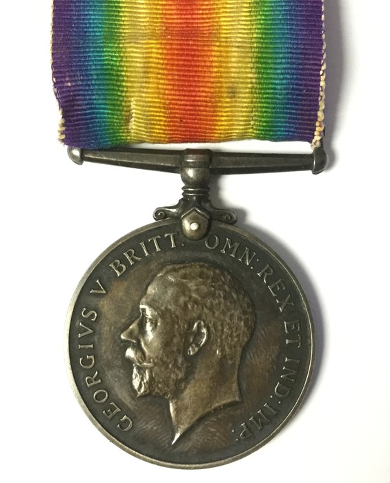 WW1 British War Medal to 50936 Pte A Attenborough, Northumberland Fusiliers. Incorrect ribbon from a