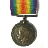 WW1 British War Medal to 50936 Pte A Attenborough, Northumberland Fusiliers. Incorrect ribbon from a