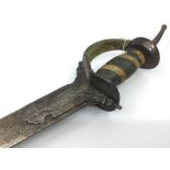 Indian Khanda Pattisa Sword. Wootz steel blade 835mm in length. Overall length 103cm. No scabbard.