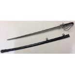 British Army Officers Sword with 770mm long fullered, single edged blade with VR etched