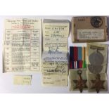 WW2 British RAF Medal group to 1141935 LAC H Stafford comprising of 1939-45 Star, Africa Star, War