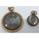 WW1 British photo pendant, one side showing an Airman of the Royal Flying Corps wearing a Service