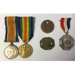 WW1 British War Medal and Victory Medal to M-321571 Pte WL Harrowell, ASC. Complete with original