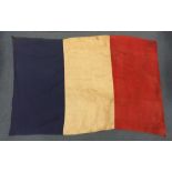 French Flag obtained in 1816 from the Waterloo Museum, Pall Mall, London. Comes with a copy of the