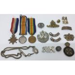 WW1 British 1914-15 Star, War Medal and Victory Medal to 1831 Pte G Robinson, Notts & Derbyshire