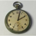 WW2 British General Service Trade Pattern pocket watch. White enamel dial with Arabic numerals and