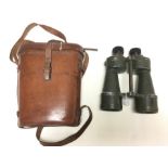British Army Binoculars Prism, No5 Mk 4 x 7. Complete with leather case Binocular Prismatic No5 Case