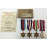 WW2 British RAF Medal group comprising of 1939-45 Star, Italy Star, France & Germany Star and War