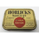 WW2 British Horlicks "24 Hour Ration" Tin complete with original contents of the Horlicks Tablets in