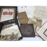 WW1 British Death Plaque Group complete with original cardboard packet and outer envelope to 11398