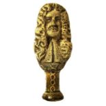 Rare Charles II Clay Pipe Tamper A rare surviving pipe tamper crafted from clay depicting King