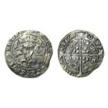 Henry VI Leaf-Pellet Issue Silver Groat Obverse: Crowned facing bust, pellets by crown, leaf on