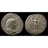Gordian III Silver Antoninianus Obverse: IMP GORDIANVS PIVS FEL AVG, radiate bust right. Reverse: