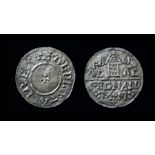 Extremely Rare Aethelstan Silver Penny Obverse: Small cross, +AEDLSTAN REX with three small